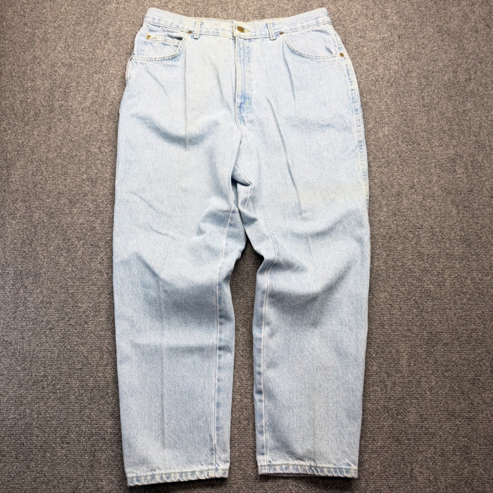 Vintage Chic High Waisted Mom Jeans Light Wash Made in USA Size 20 WP 1430